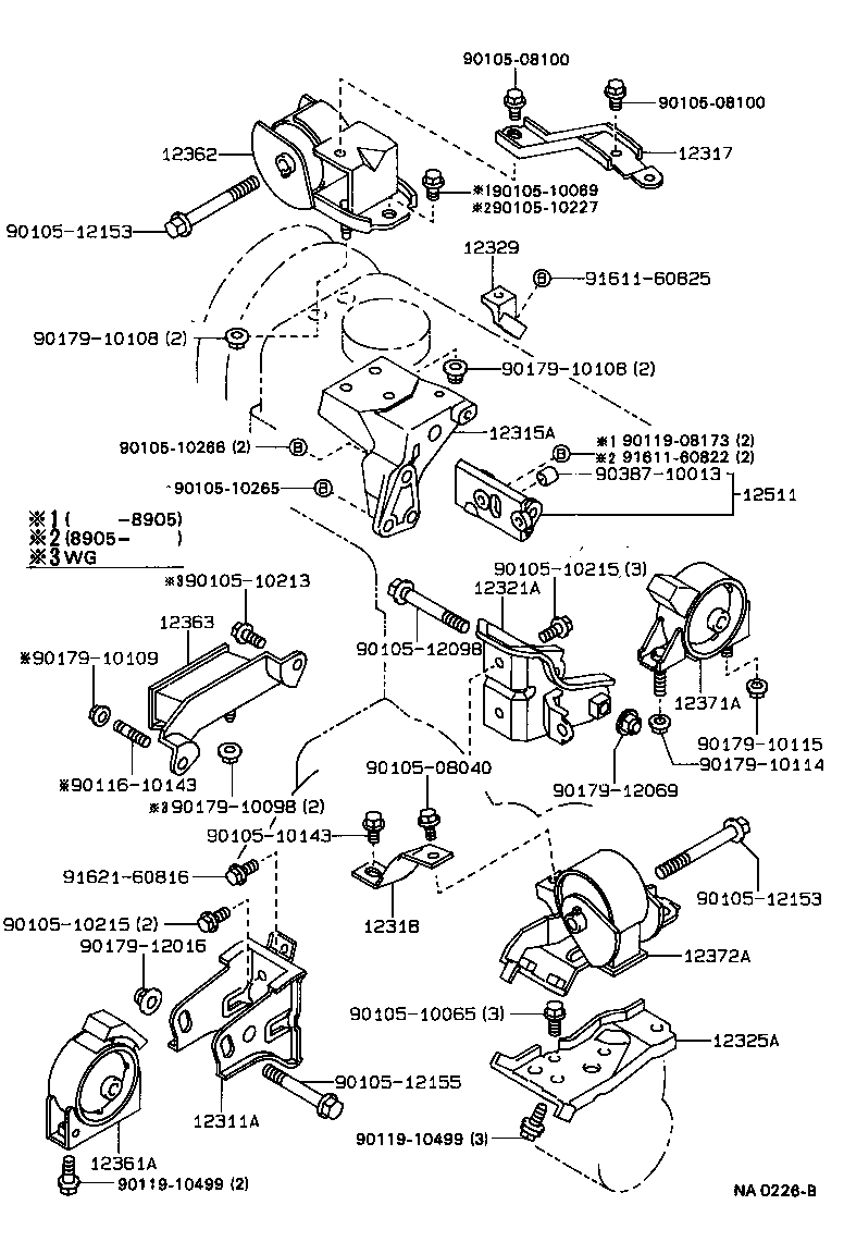 12361-64150 INSULATOR, ENGINE MOUNTING, FRONT(FOR TRANSVERSE ENGINE) product image