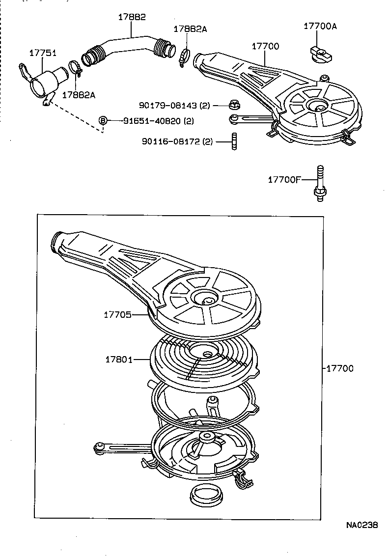 17705-50020 CAP SUB-ASSY, AIR CLEANER product image