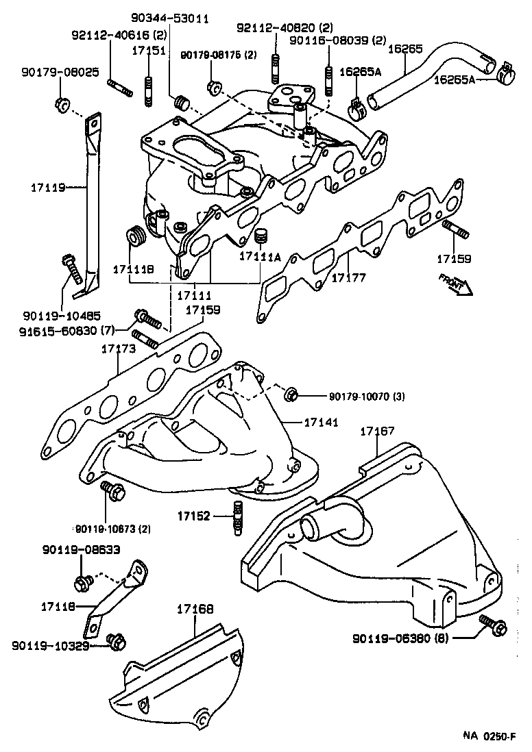 Toyota 17173-16010 GASKET, EXHAUST MANIFOLD TO HEAD