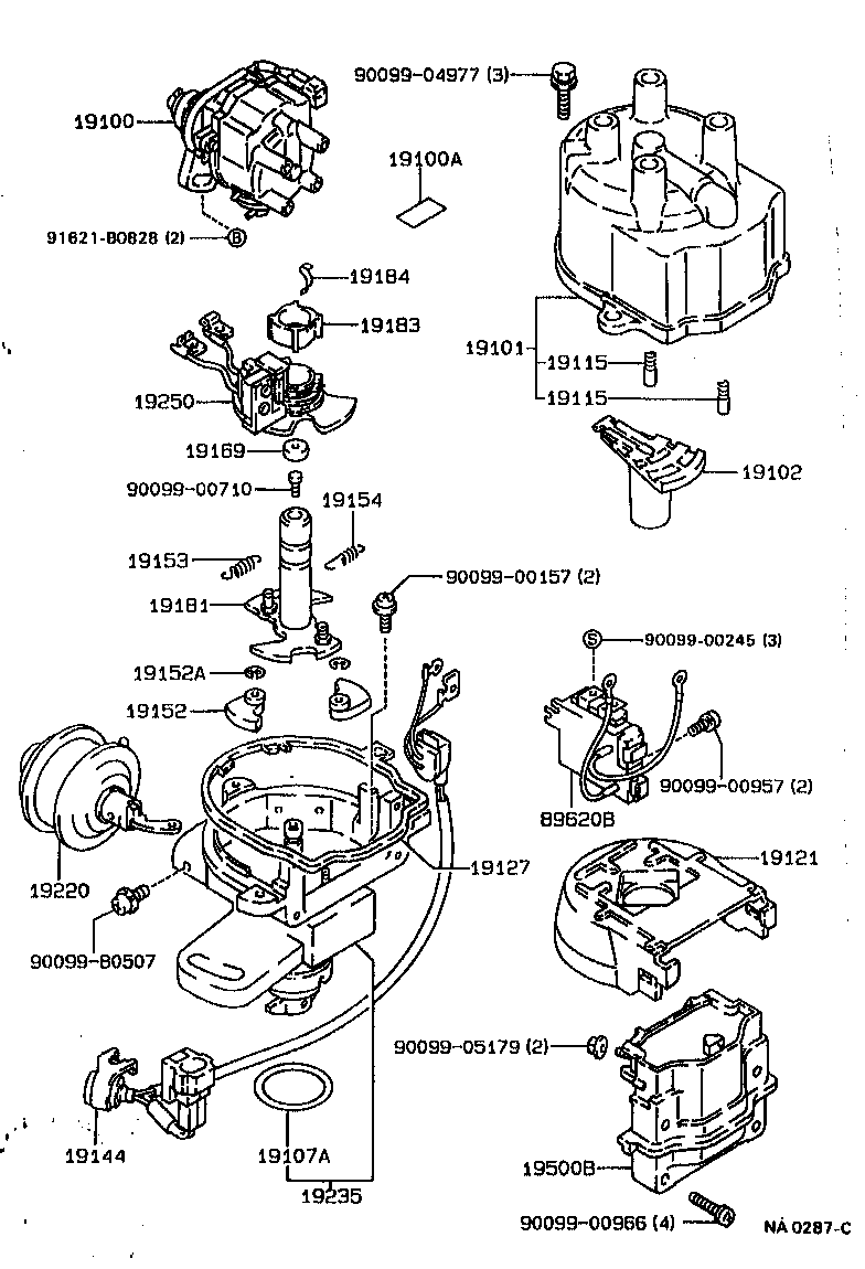 19101-74130 CAP SUB-ASSY, DISTRIBUTOR product image
