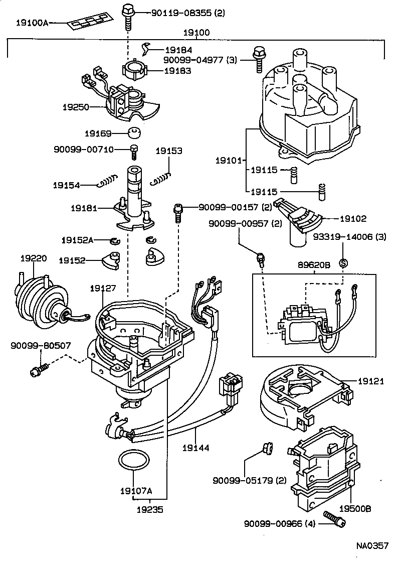 19101-74130 CAP SUB-ASSY, DISTRIBUTOR product image