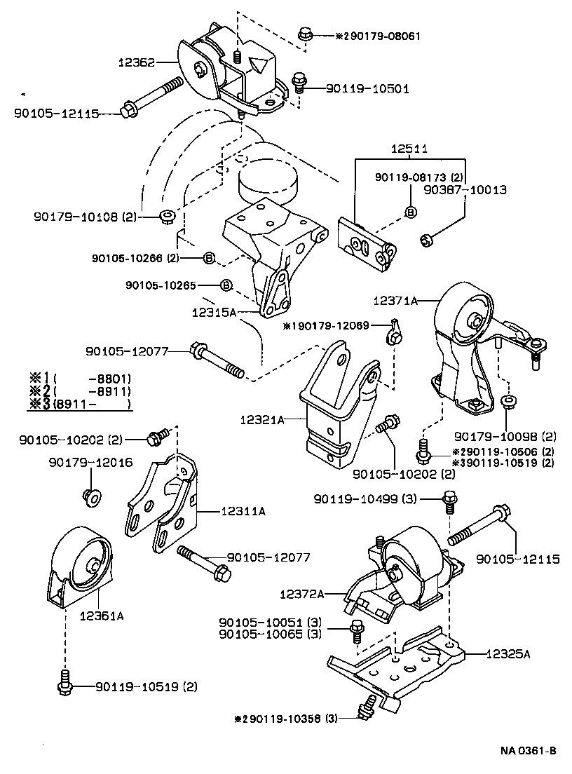 12361-74180 INSULATOR, ENGINE MOUNTING, FRONT(FOR TRANSVERSE ENGINE) product image