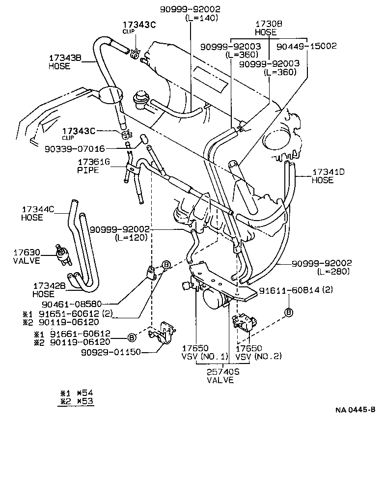 17341-74080 HOSE, NO.1(FOR IDLE-UP) product image