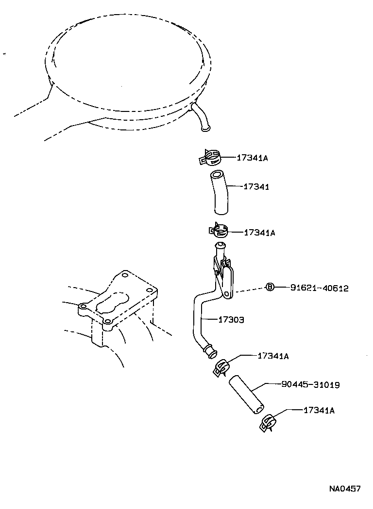 17303-16100 PIPE SUB-ASSY, AIR product image