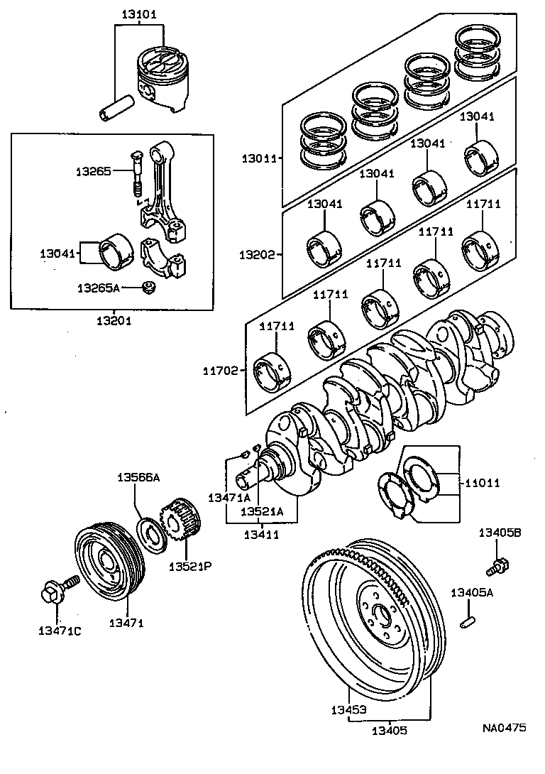 13103-64111 PISTON SUB-ASSY, W/PIN product image