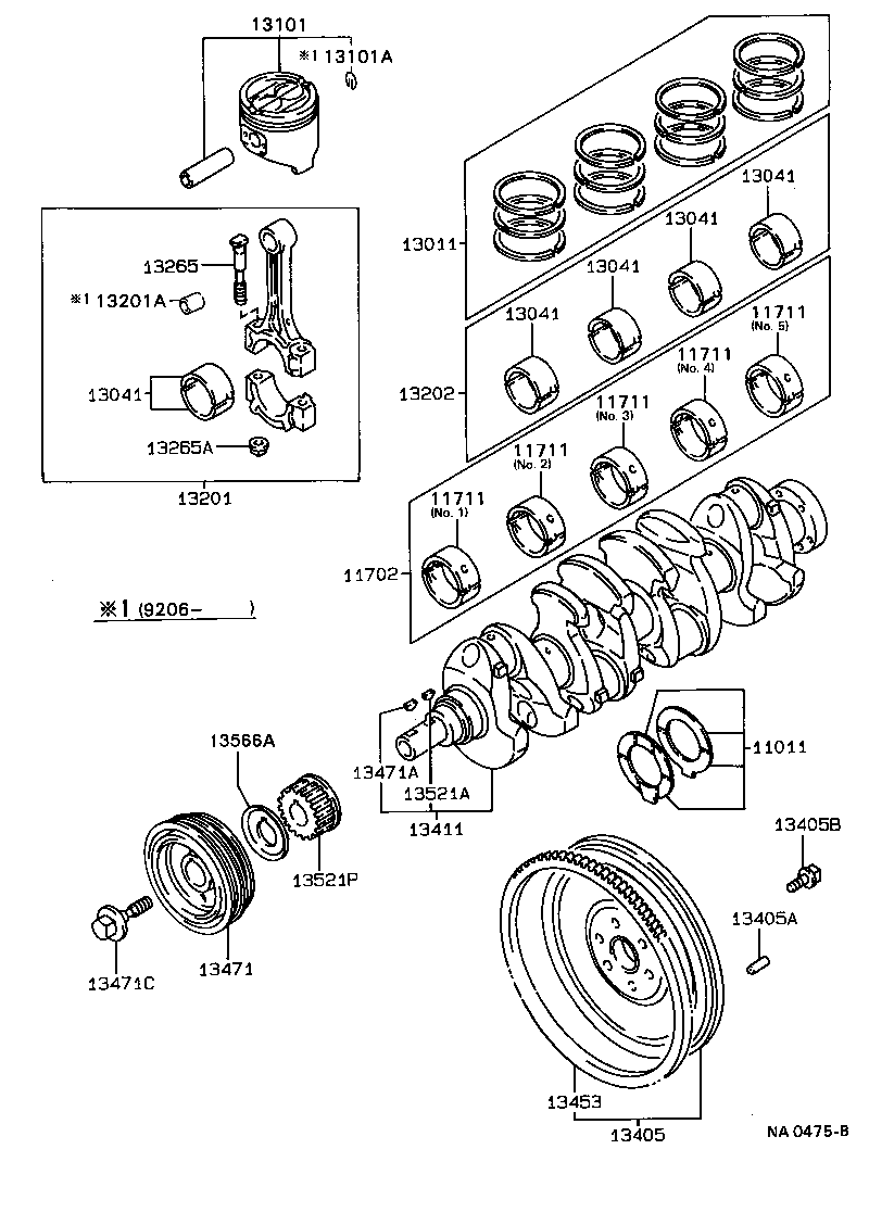 11701-62022 BEARING, CRANKSHAFT product image