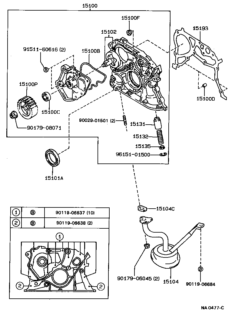 15104-11030 STRAINER SUB-ASSY, OIL product image