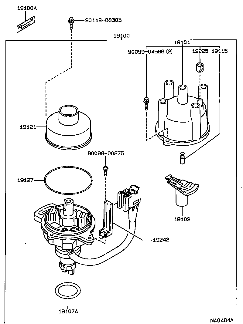 19101-74130 CAP SUB-ASSY, DISTRIBUTOR product image