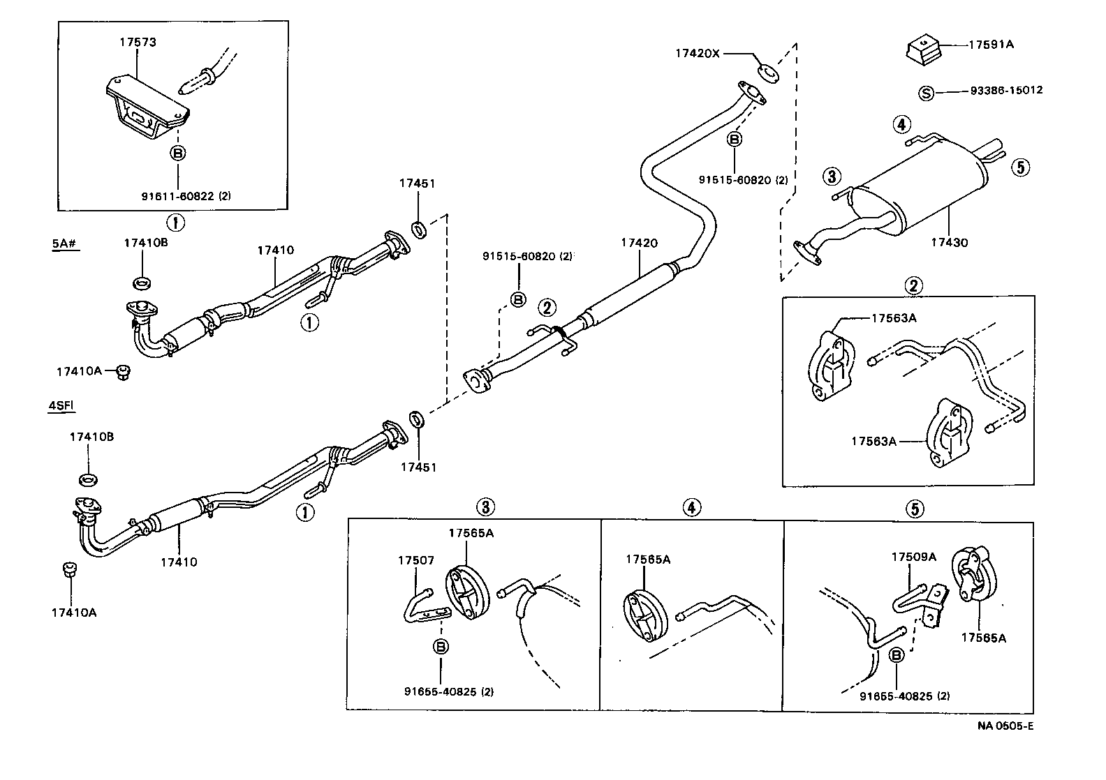17410-74430 PIPE ASSY, EXHAUST, FRONT product image
