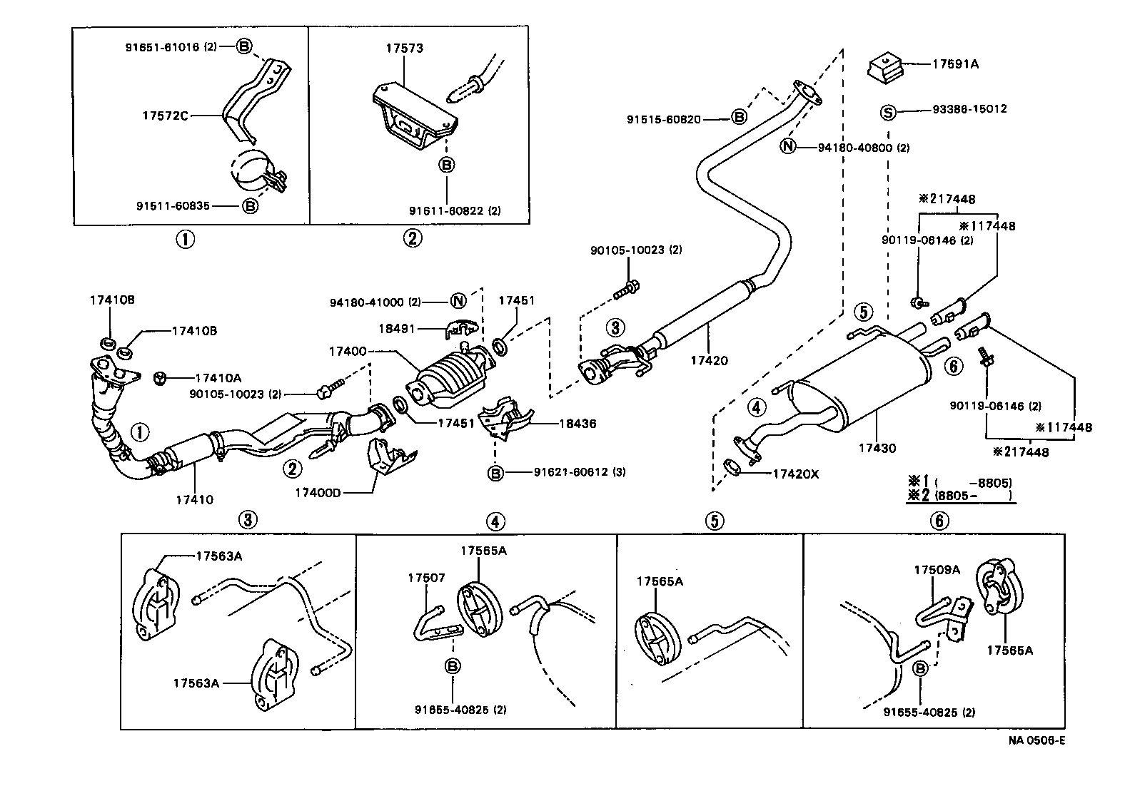 17410-74430 PIPE ASSY, EXHAUST, FRONT product image