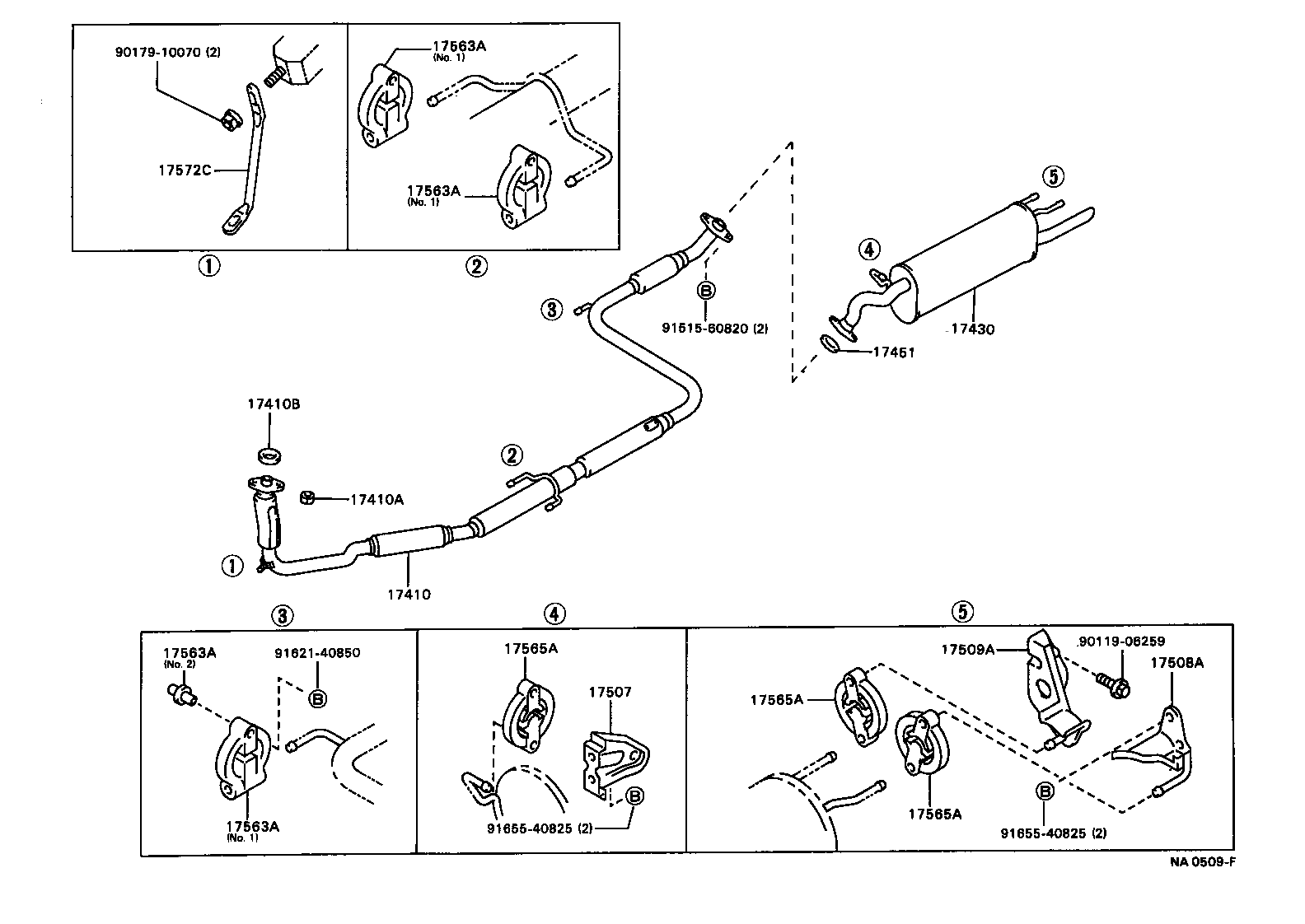 17410-74430 PIPE ASSY, EXHAUST, FRONT product image