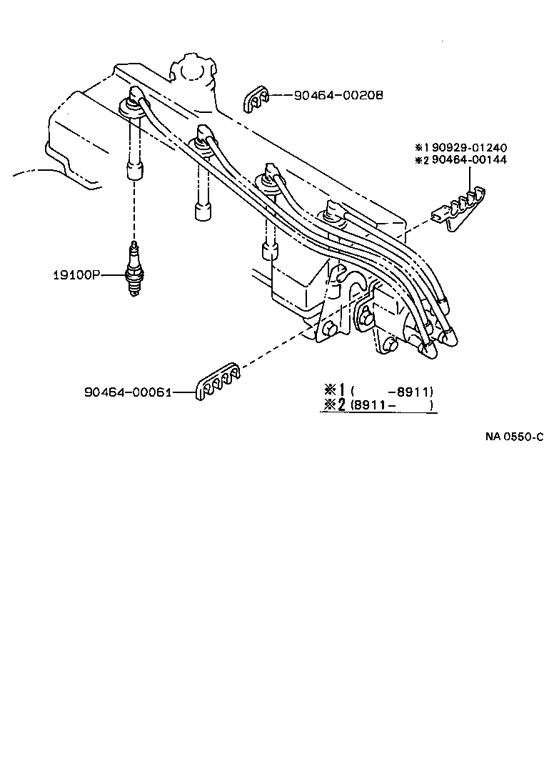 90919-22216 CORD SET, COIL & SPARK, W/RESISTIVE product image