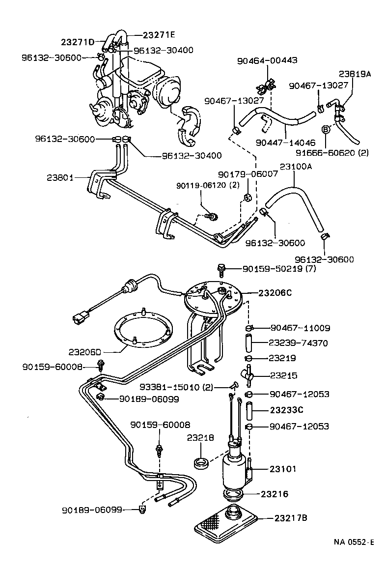 23233-74372 HOSE, FUEL PUMP product image