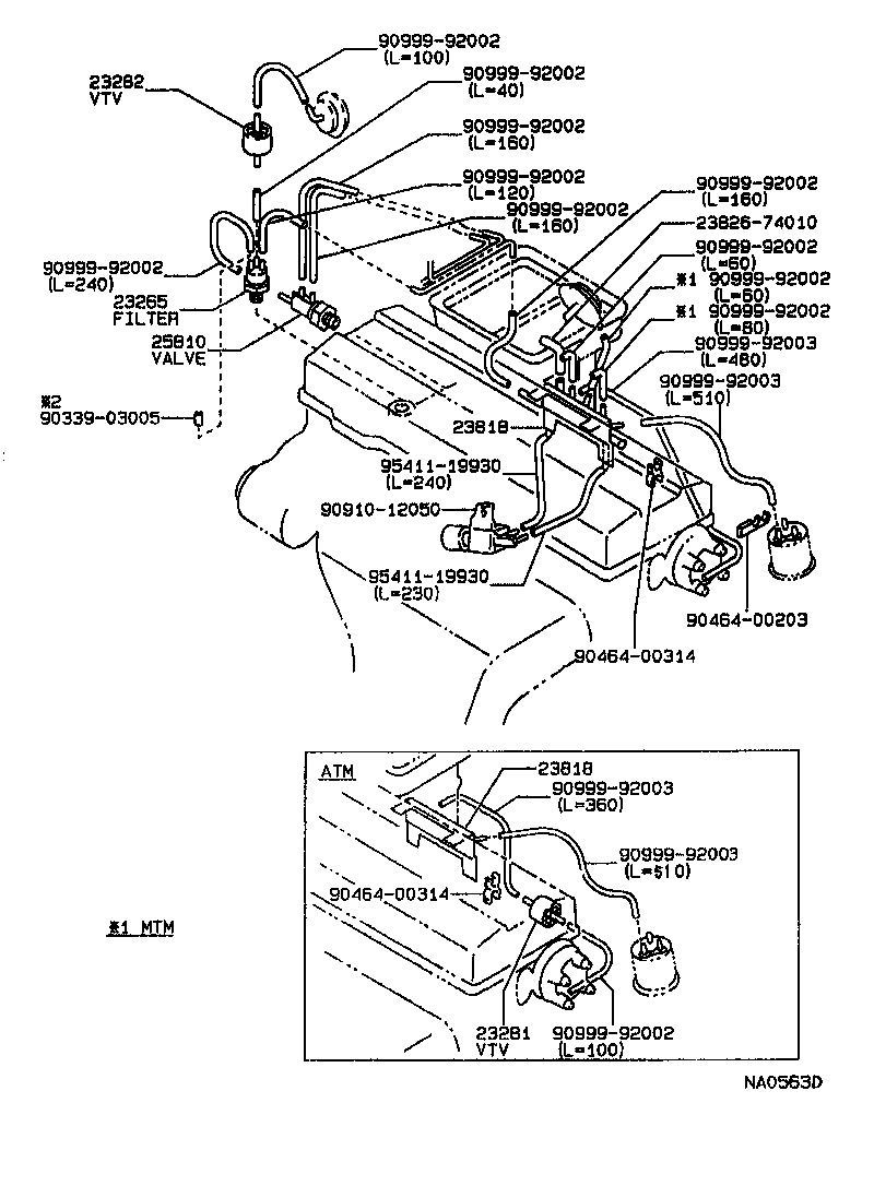 23818-74010 PIPE, FUEL VAPOR FEED product image