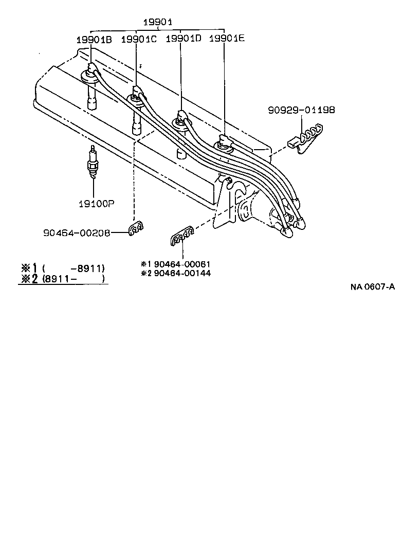 90919-22216 CORD SET, COIL & SPARK, W/RESISTIVE product image