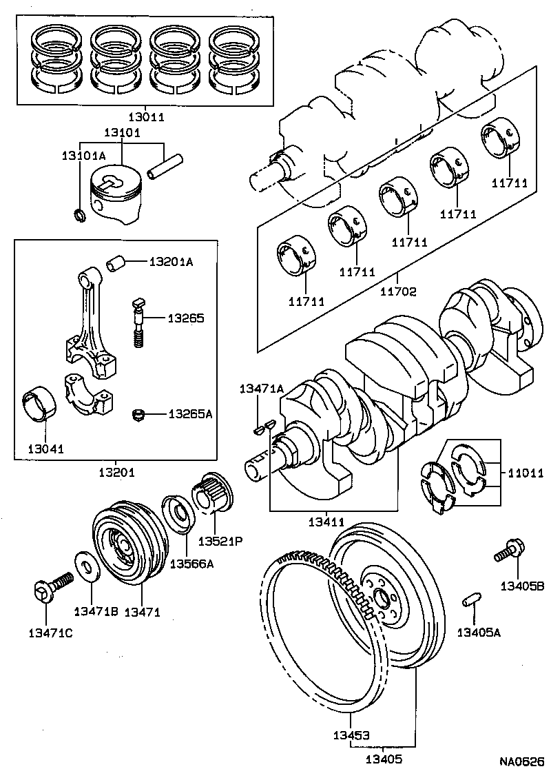13103-11041 PISTON SUB-ASSY, W/PIN product image