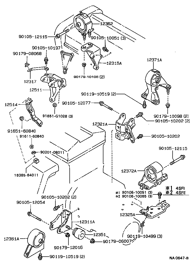 12361-16160 INSULATOR, ENGINE MOUNTING, FRONT(FOR TRANSVERSE ENGINE) product image