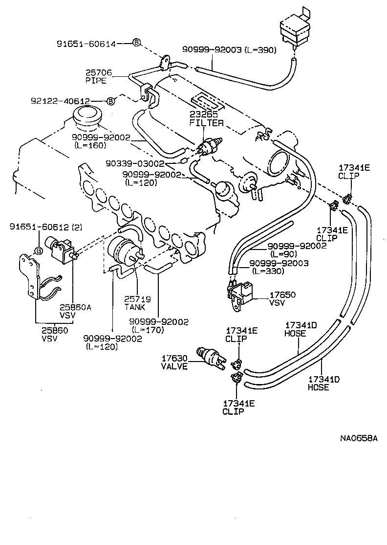 17344-74020 HOSE, NO.4(FOR IDLE-UP) product image