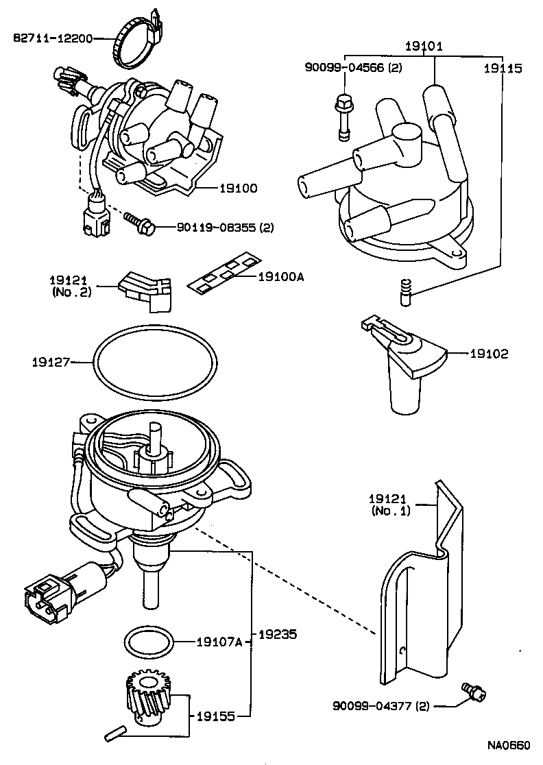 19101-74130 CAP SUB-ASSY, DISTRIBUTOR product image