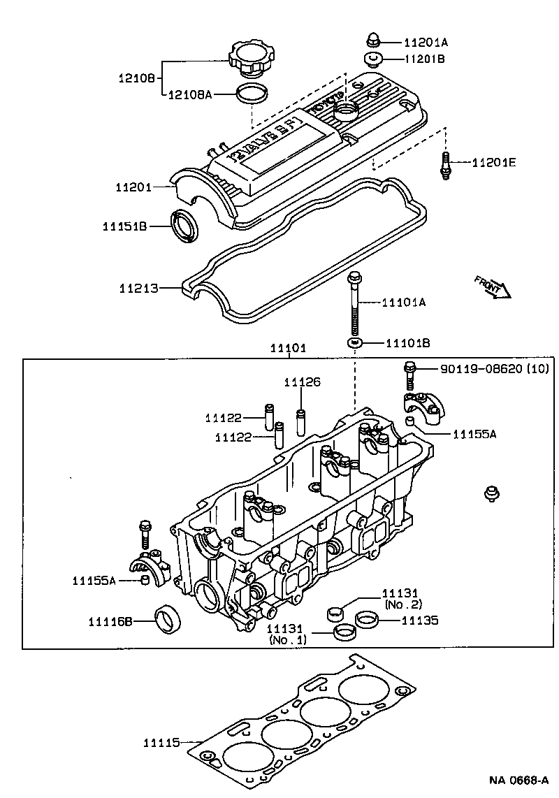 Toyota 12180-73011 CAP SUB-ASSY, OIL FILLER