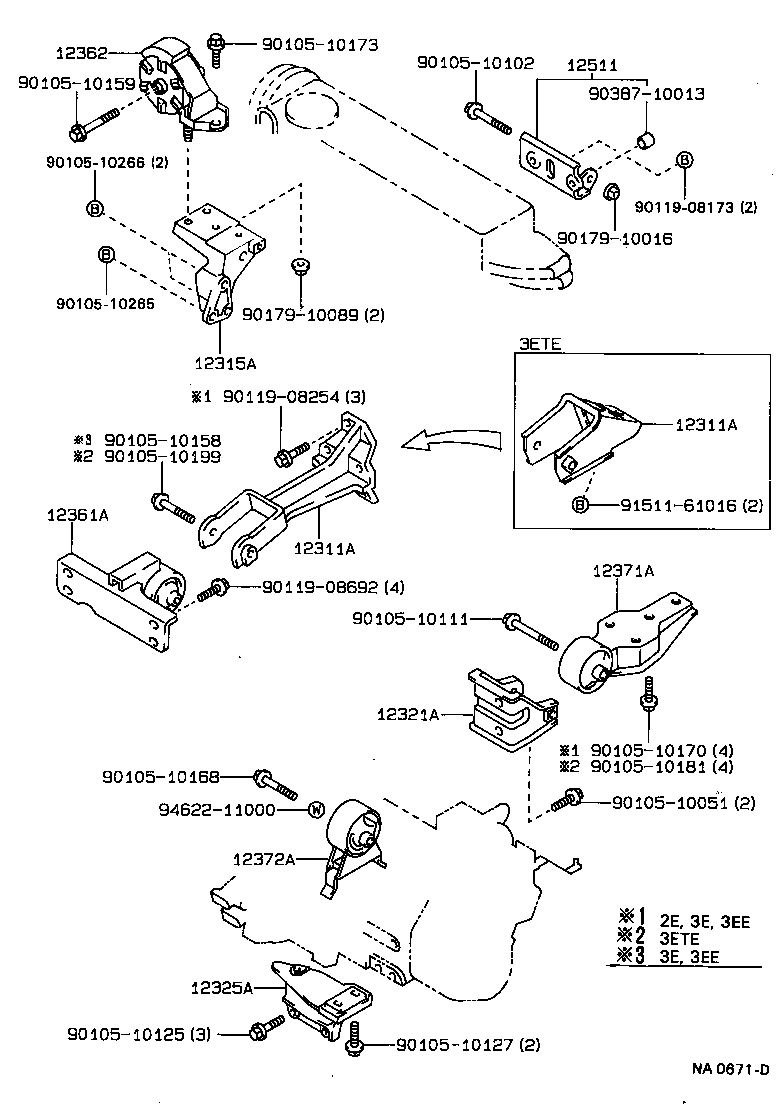 12361-55040 INSULATOR, ENGINE MOUNTING, FRONT(FOR TRANSVERSE ENGINE) product image