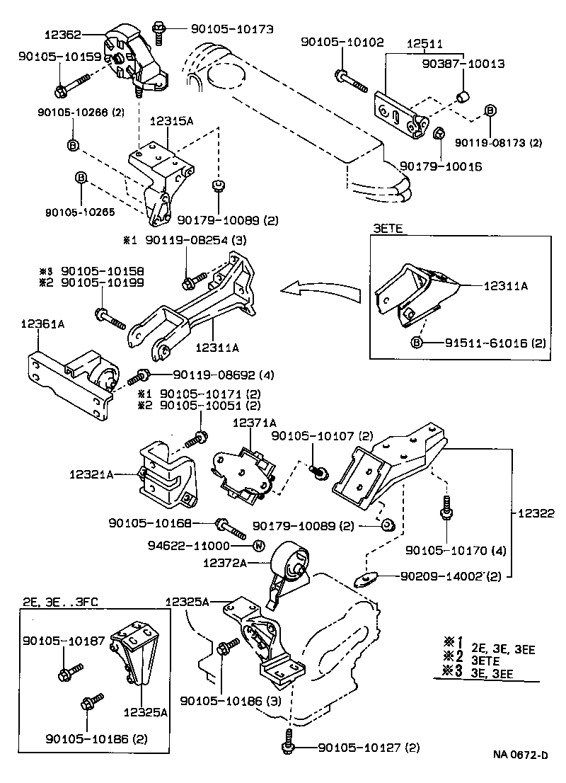 12361-55040 INSULATOR, ENGINE MOUNTING, FRONT(FOR TRANSVERSE ENGINE) product image