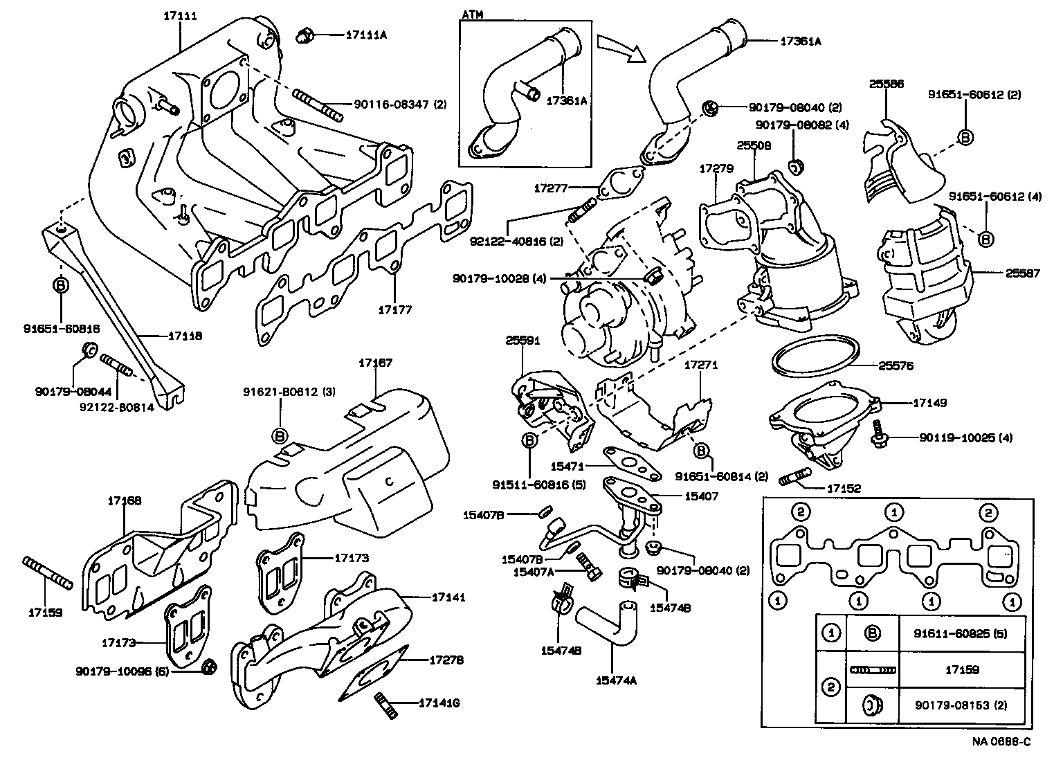 17141-11160 MANIFOLD, EXHAUST product image