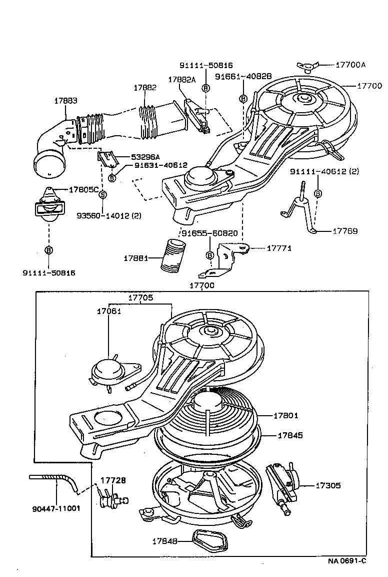 17700-11490 CLEANER ASSY, AIR product image