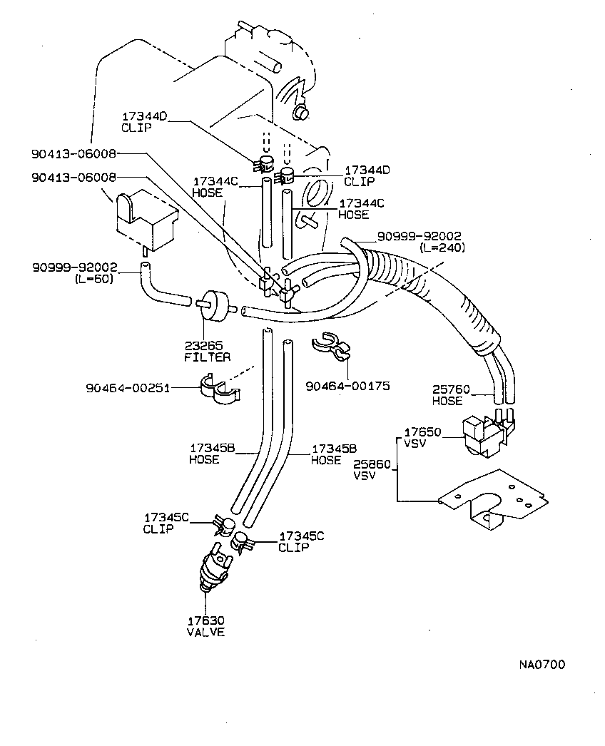 17691-11010 BRACKET, VACUUM CONTROL VALVE, NO.1 product image