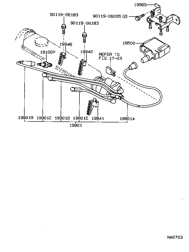 90919-12922 CORD, SPARK PLUG RESISTIVE, NO.1 product image