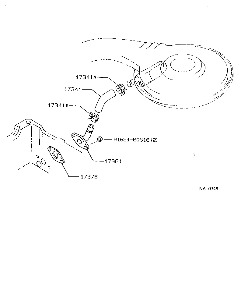 17303-16080 PIPE SUB-ASSY, AIR product image
