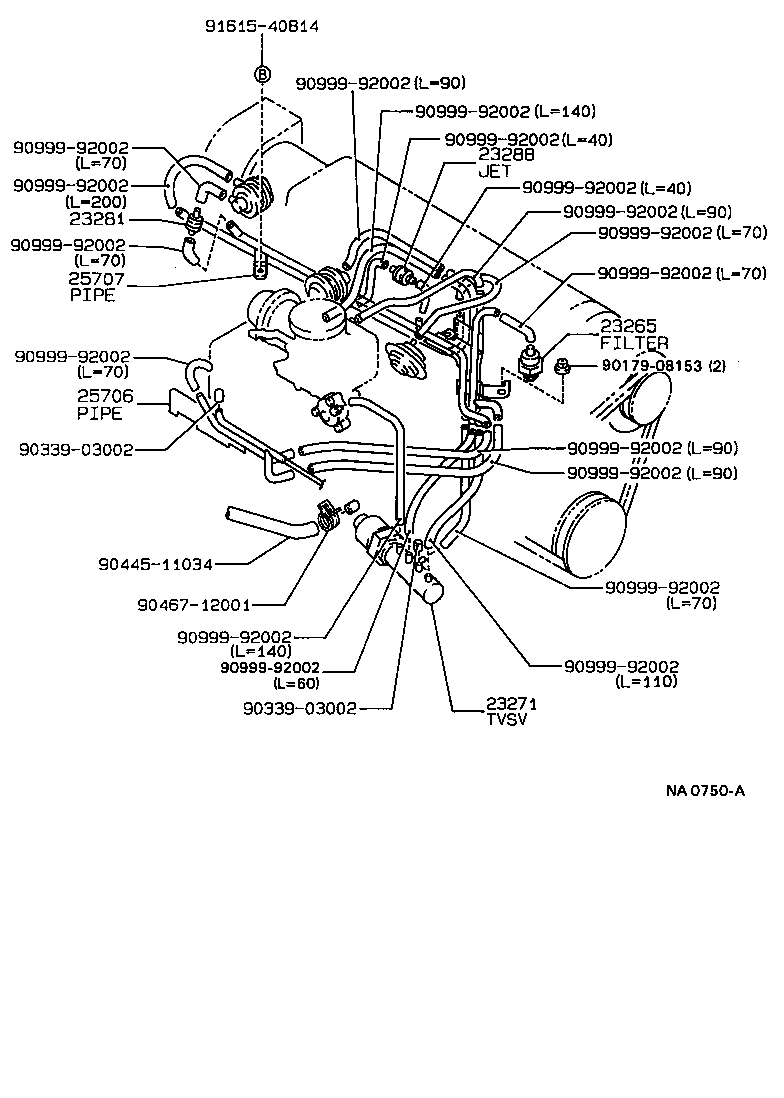 25760-11040 HOSE ASSY, VACUUM TRANSMITTING product image