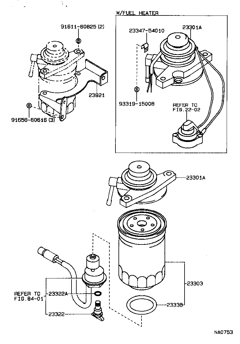 23301-64260 CAP ASSY, FUEL FILTER product image