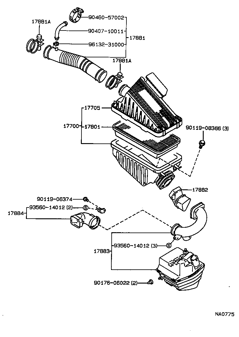 17700-74150 CLEANER ASSY, AIR product image