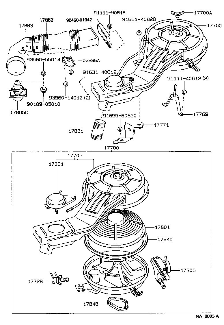 Toyota 17751-11060 INLET, AIR CLEANER, NO.1