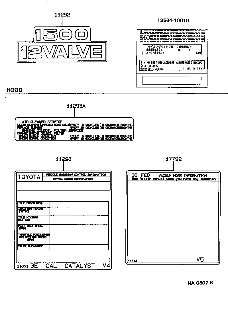 Toyota 11298-11230 PLATE, EMISSION CONTROL INFORMATION