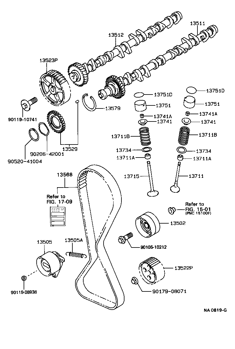 13505-54020 IDLER SUB-ASSY, TIMING BELT, NO.1 product image