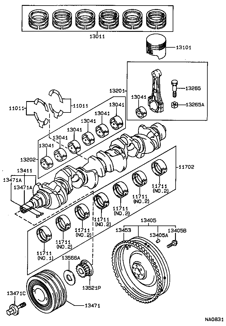 13103-73050 PISTON SUB-ASSY, W/PIN product image