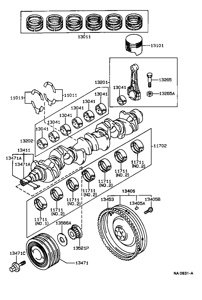 13103-70040 PISTON SUB-ASSY, W/PIN product image