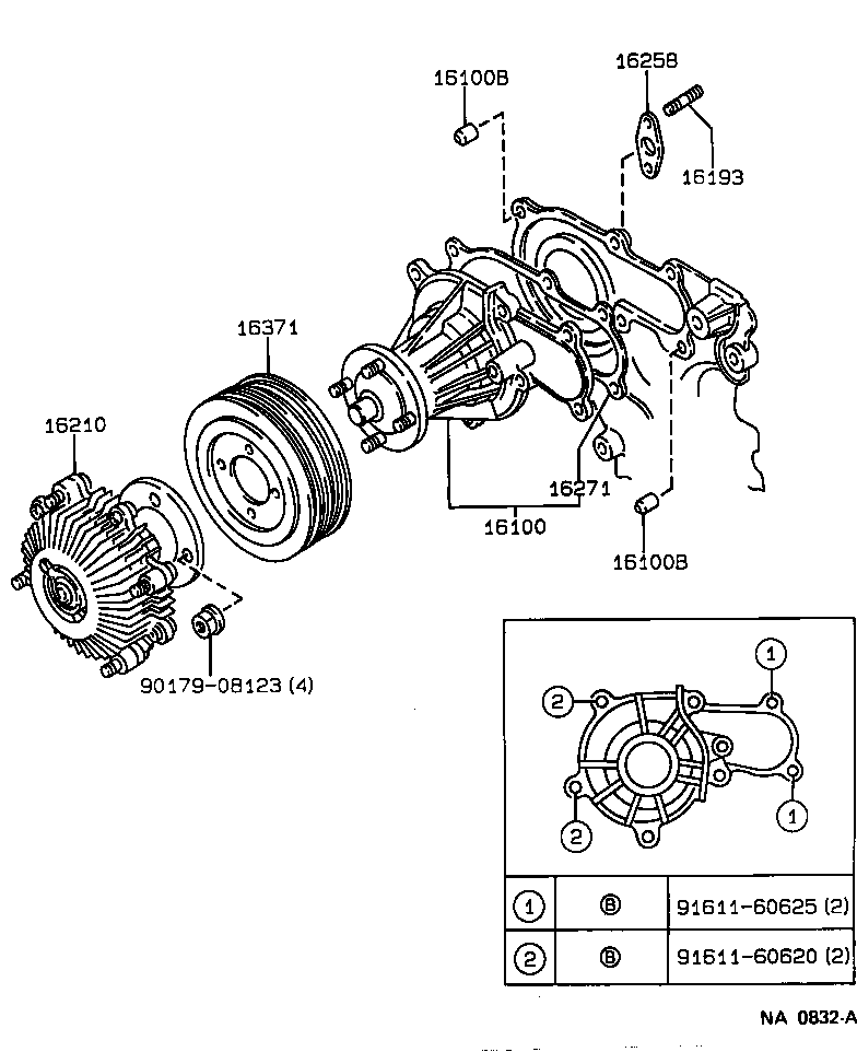 16100-79116 PUMP ASSY, ENGINE WATER product image