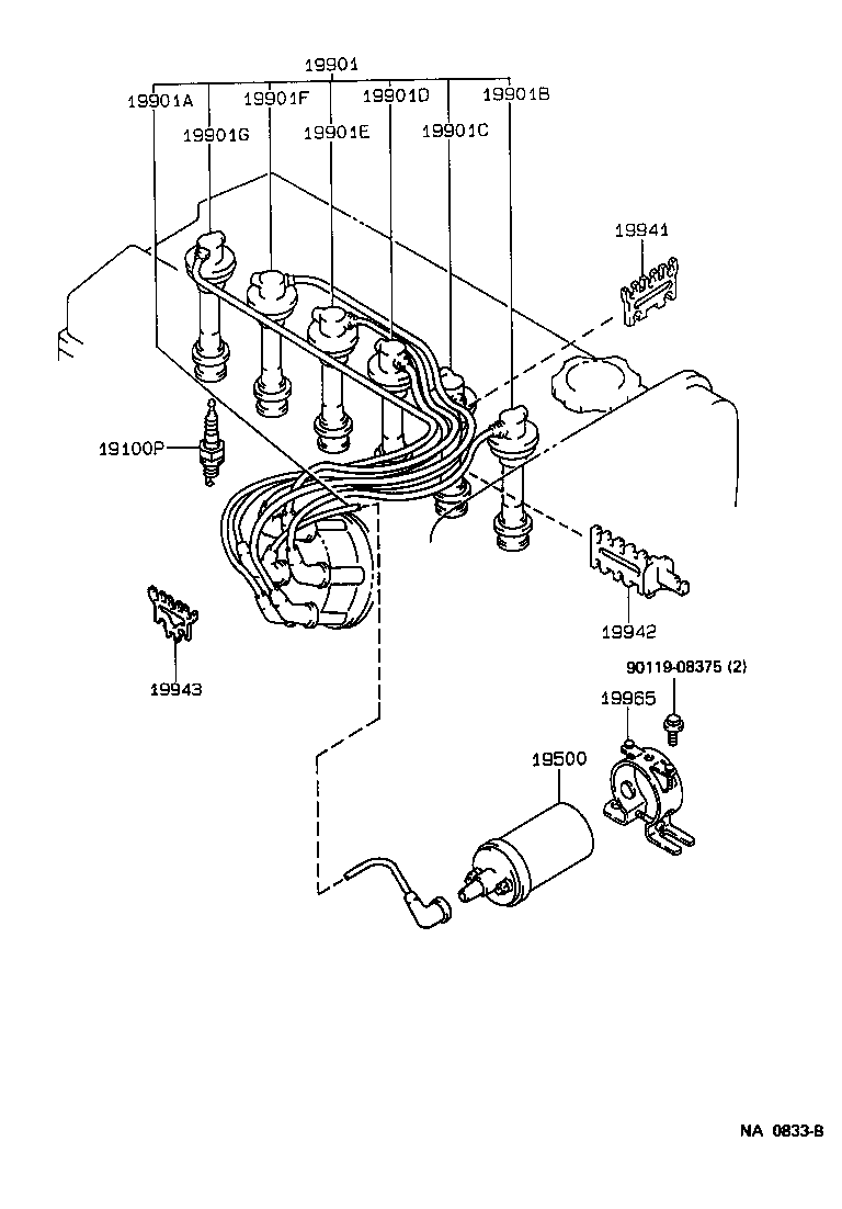 19968-73010 BRACKET, IGNITION COIL product image