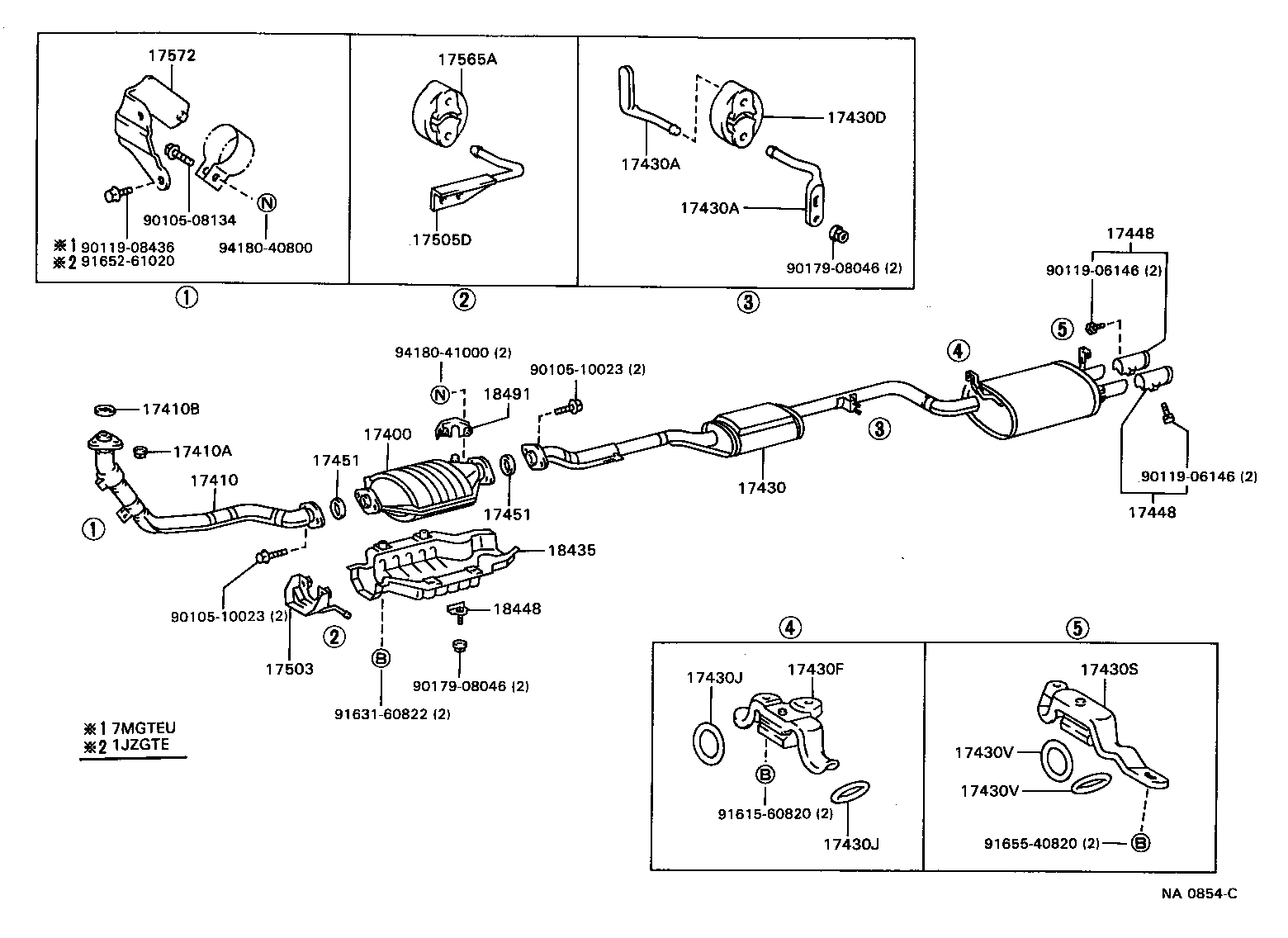 17430-42190 PIPE ASSY, EXHAUST, TAIL product image