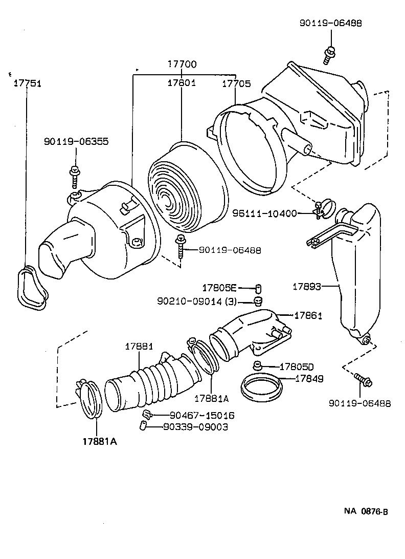 17700-46080 CLEANER ASSY, AIR product image