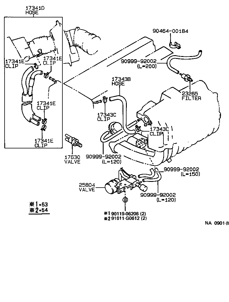 17341-70190 HOSE, NO.1(FOR IDLE-UP) product image