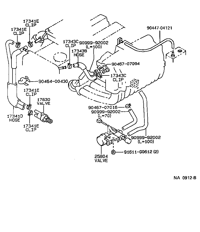 17345-74040 HOSE, NO.5(FOR IDLE-UP) product image