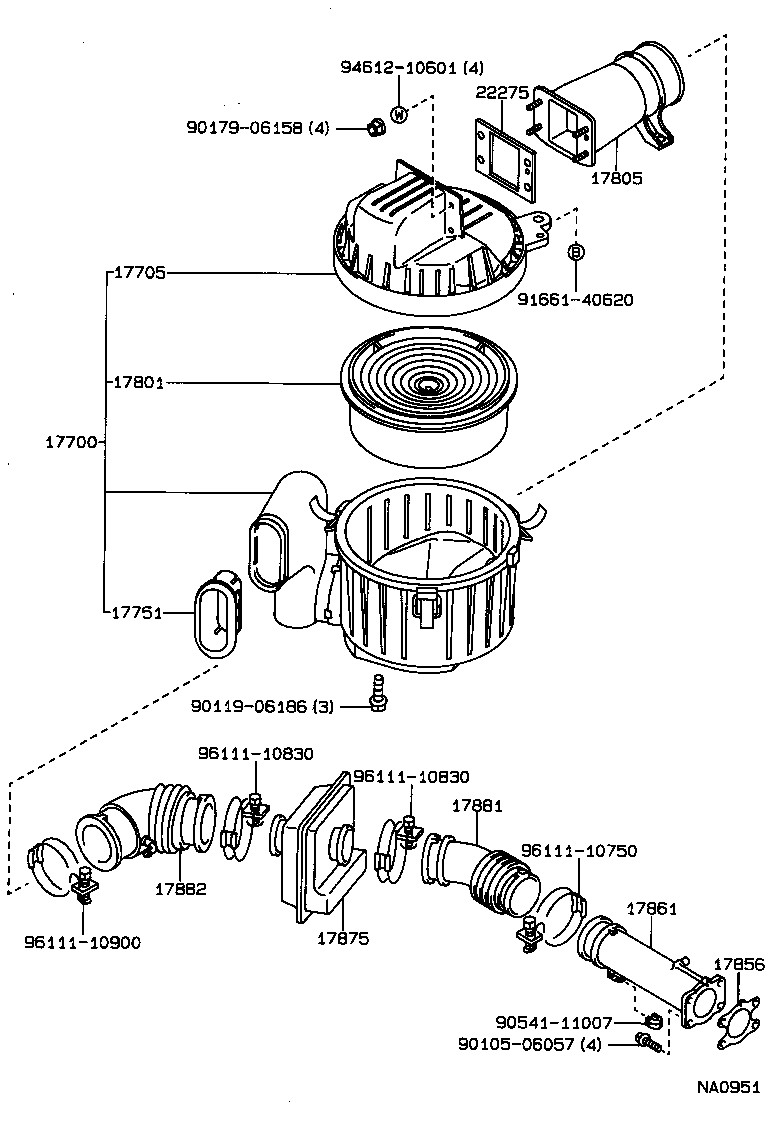 17705-73120 CAP SUB-ASSY, AIR CLEANER product image