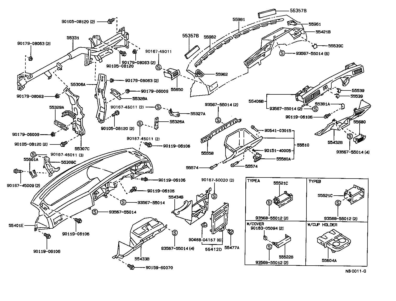 55412-12410-01 PANEL, INSTRUMENT CLUSTER FINISH, CENTER product image