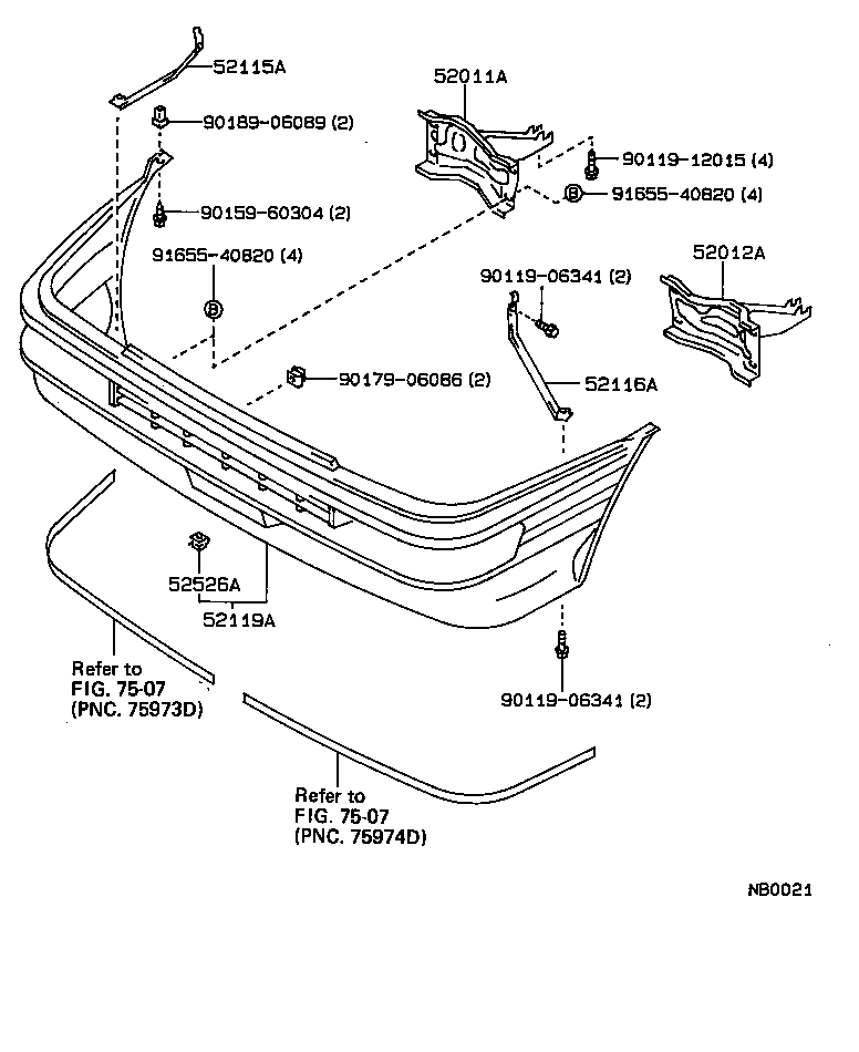 52011-12460 ARM SUB-ASSY, FRONT BUMPER, RH product image
