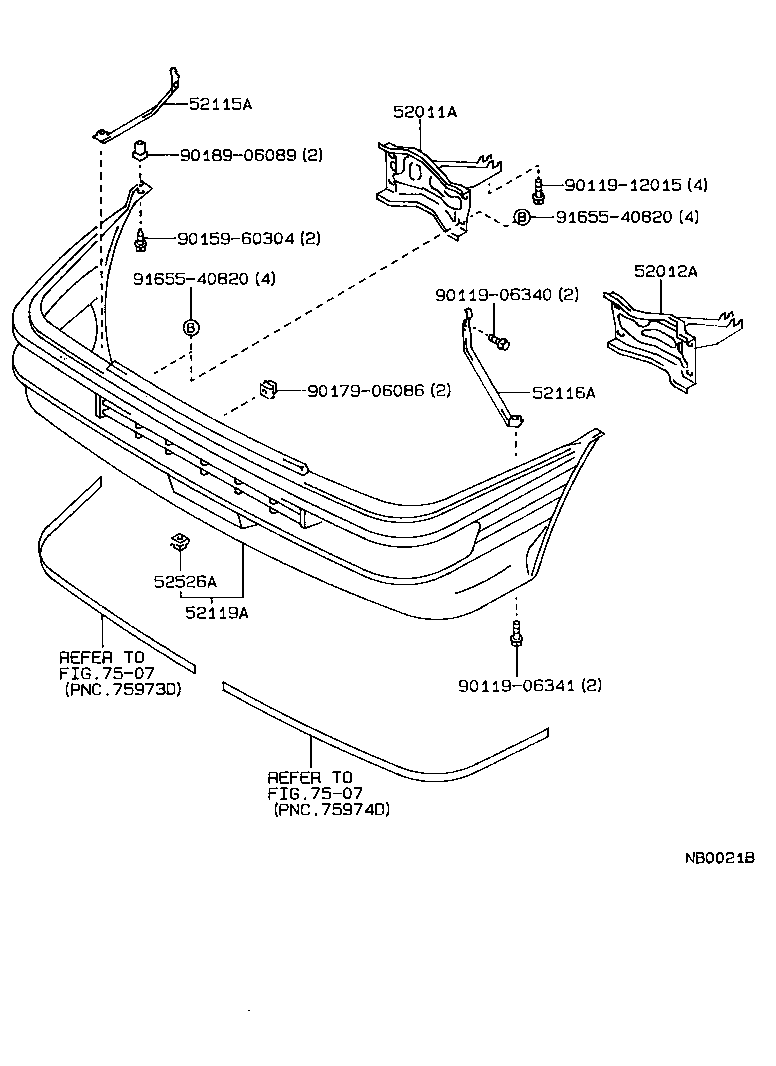 52011-12410 ARM SUB-ASSY, FRONT BUMPER, RH product image