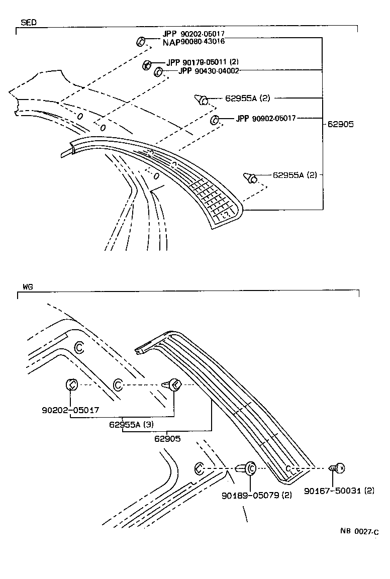 Toyota 62905-02020 LOUVER, QUARTER VENTILATION